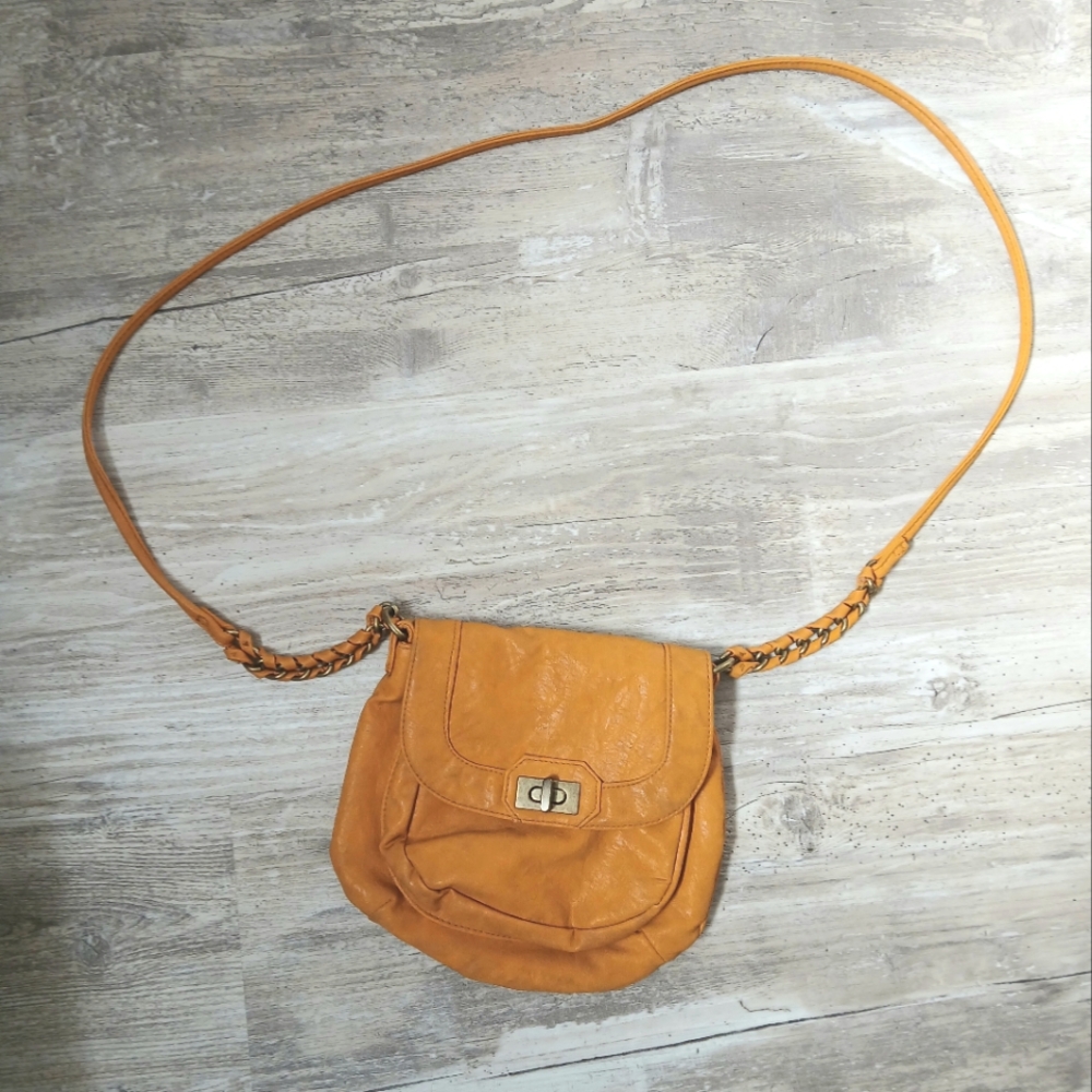 Roxy Small Crossbody Purse Camel Mustard Braided Strap